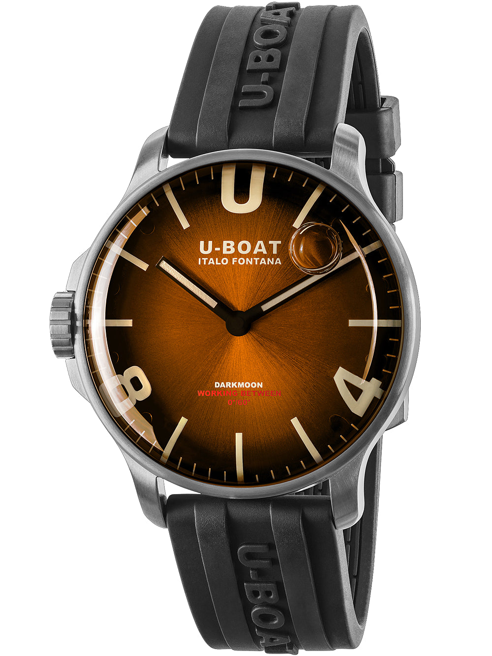 U-Boat 8703/B Darkmoon Brun SS Soleil 44mm