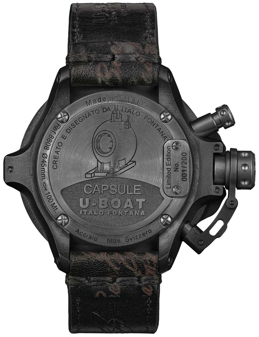 U-Boat 8808 Capsule PVD BK BL 45mm