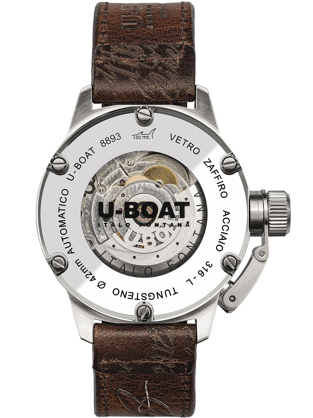 U-Boat 8893 Classico Tungsteno Svart Automatisk 42mm