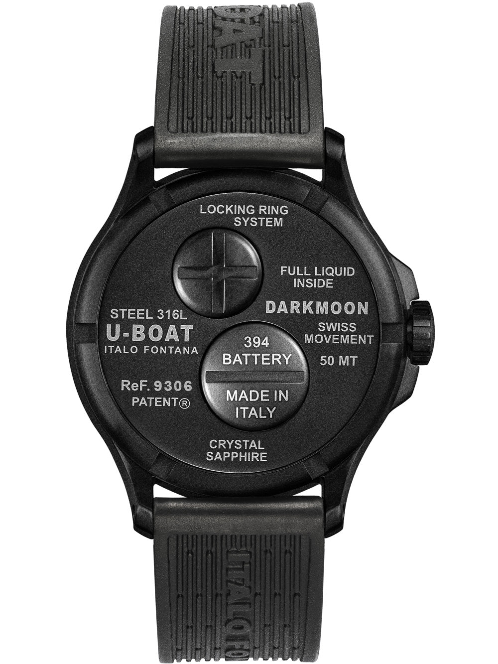 U-Boat 9306 Darkmoon Röd Glass PVD 40mm