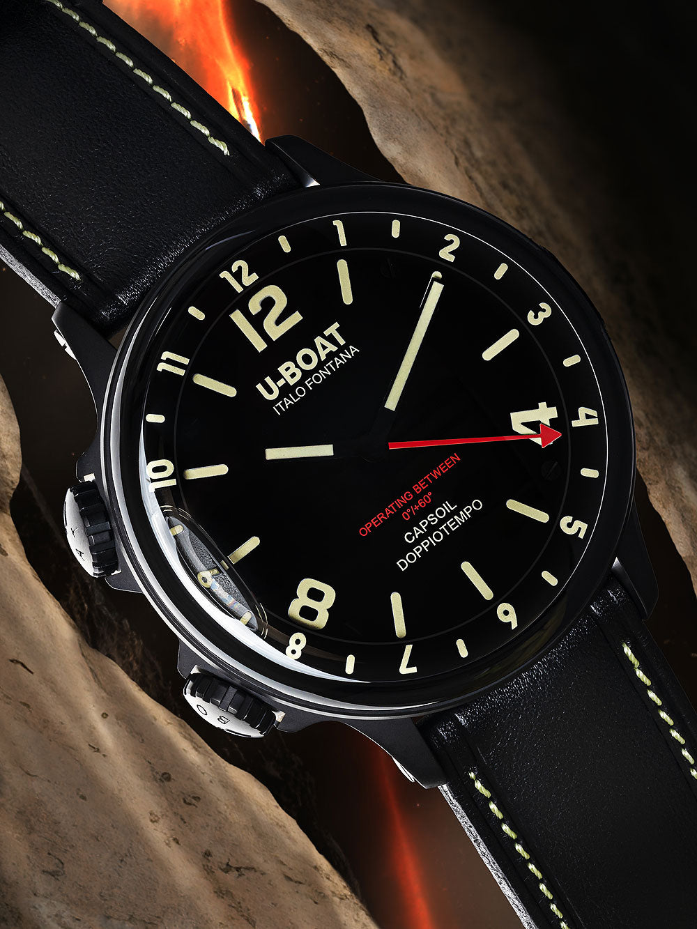 U-Boat 9671 Capsoil Doppiotempo DLC GMT 55mm