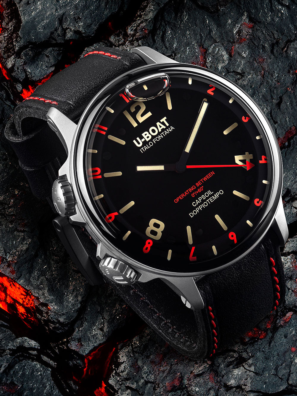 U-Boat 9674 Capsoil Doppiotempo SS GMT 55mm