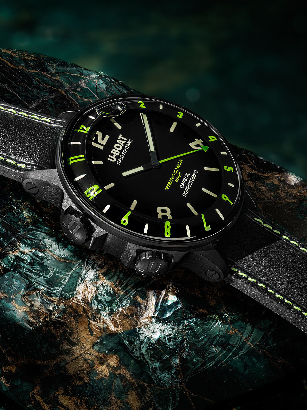 U-Boat 9675 Capsoil Doppiotempo DLC GMT 55mm