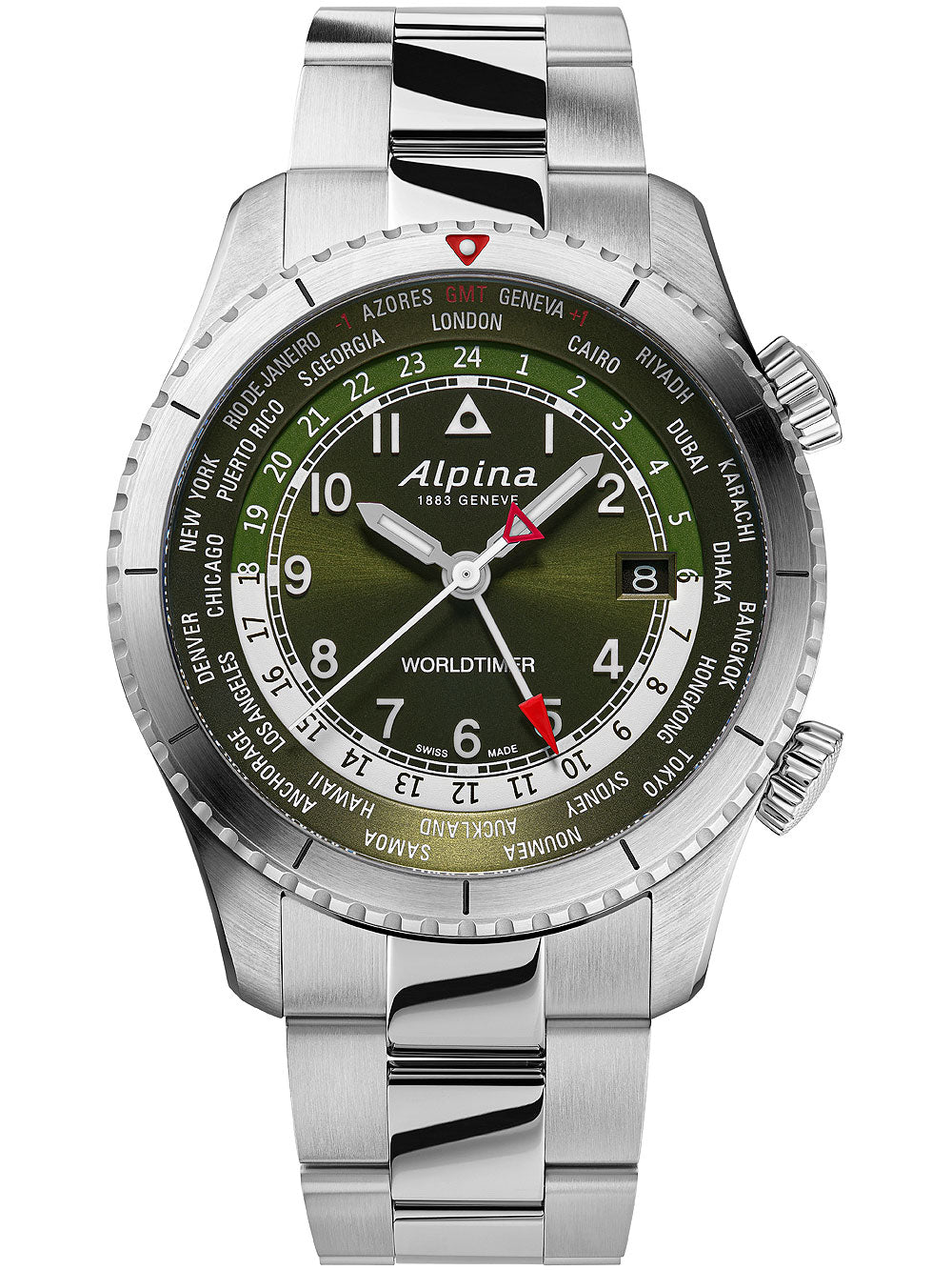 Alpina AL-255GR4S26B Startimer Pilot Worldtimer 41mm