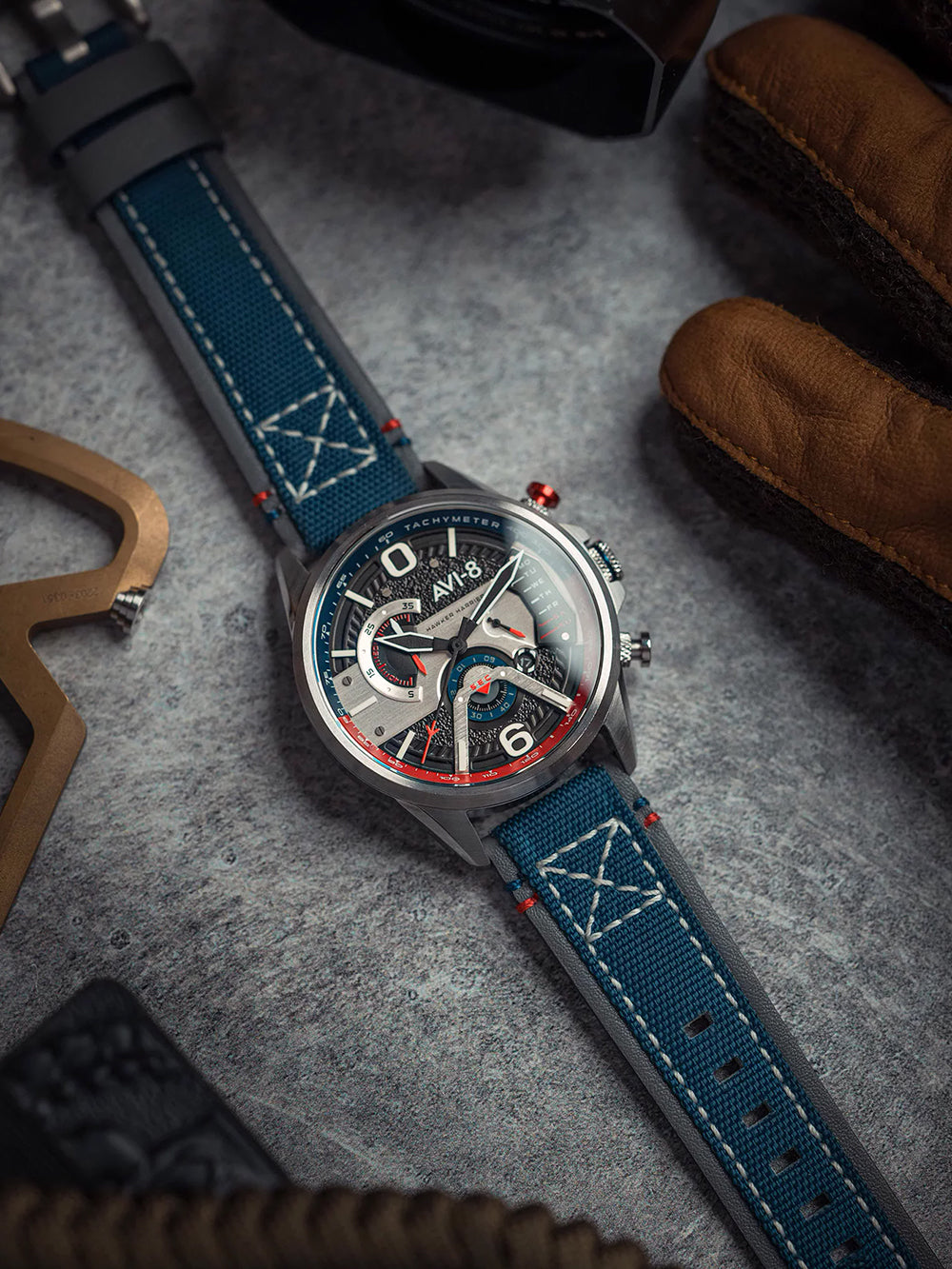 AVI-8 AV-4056-09 Hawker Harrier Dual Retrograde 44mm