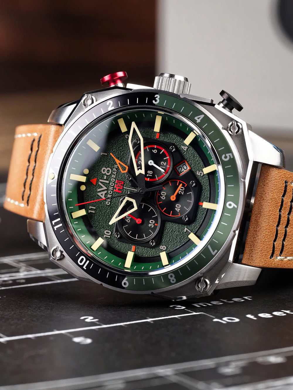 AVI-8 AV-4100-01 Hawker Hunter Dual Time 43mm