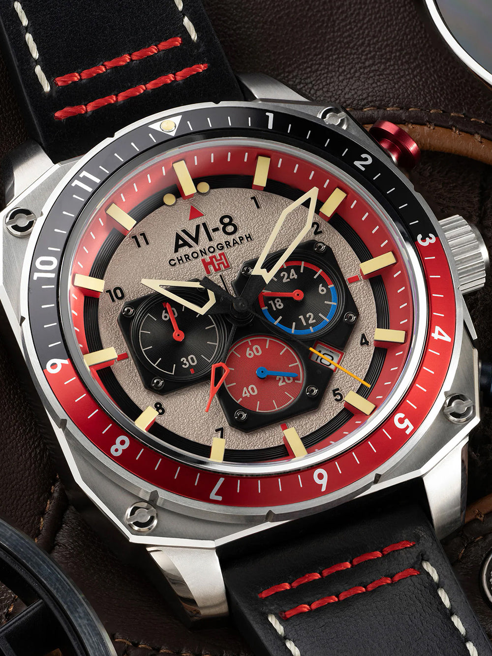 AVI-8 AV-4100-03 Hawker Hunter Dual Time 43mm