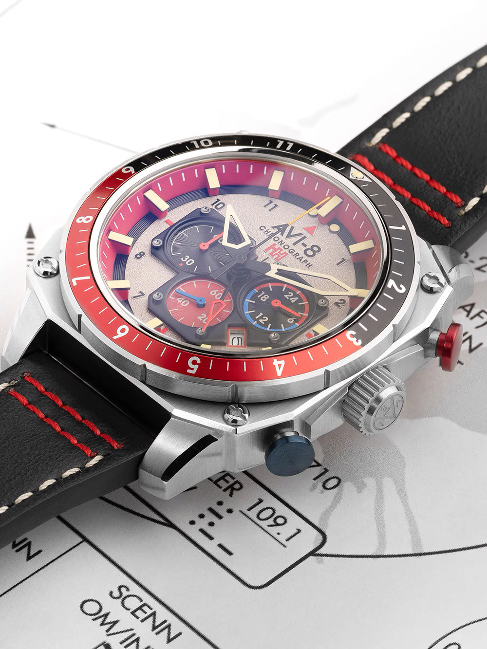 AVI-8 AV-4100-03 Hawker Hunter Dual Time 43mm