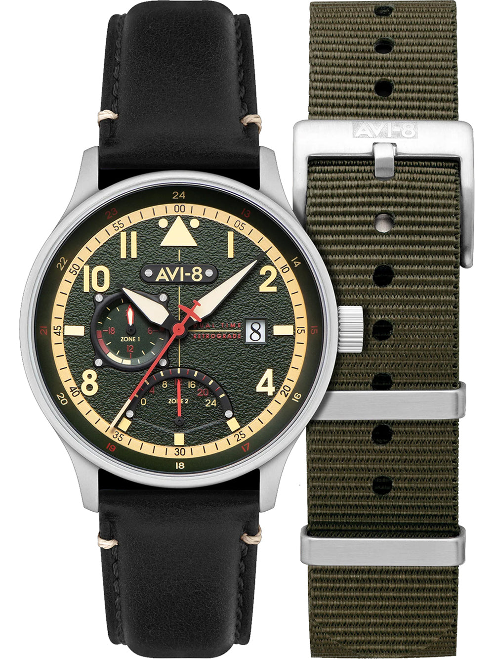 AVI-8 AV-4101-0A Hawker Hurricane McKellar Dual Time 44mm