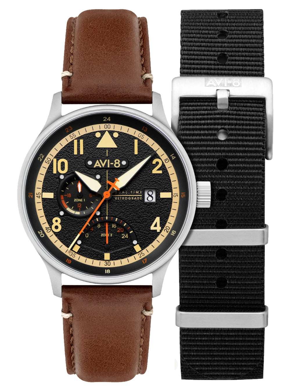 AVI-8 AV-4101-0B Hawker Hurricane McKellar Dual Time 44mm