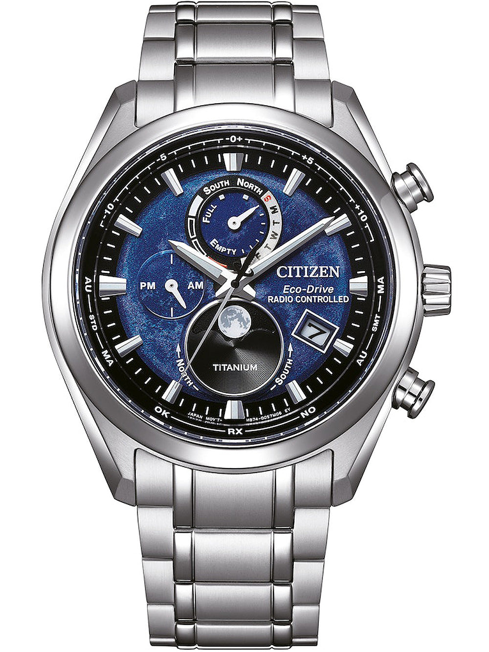 Citizen BY1010-81L Eco-Drive Moon Phase Titan Radio Contr.