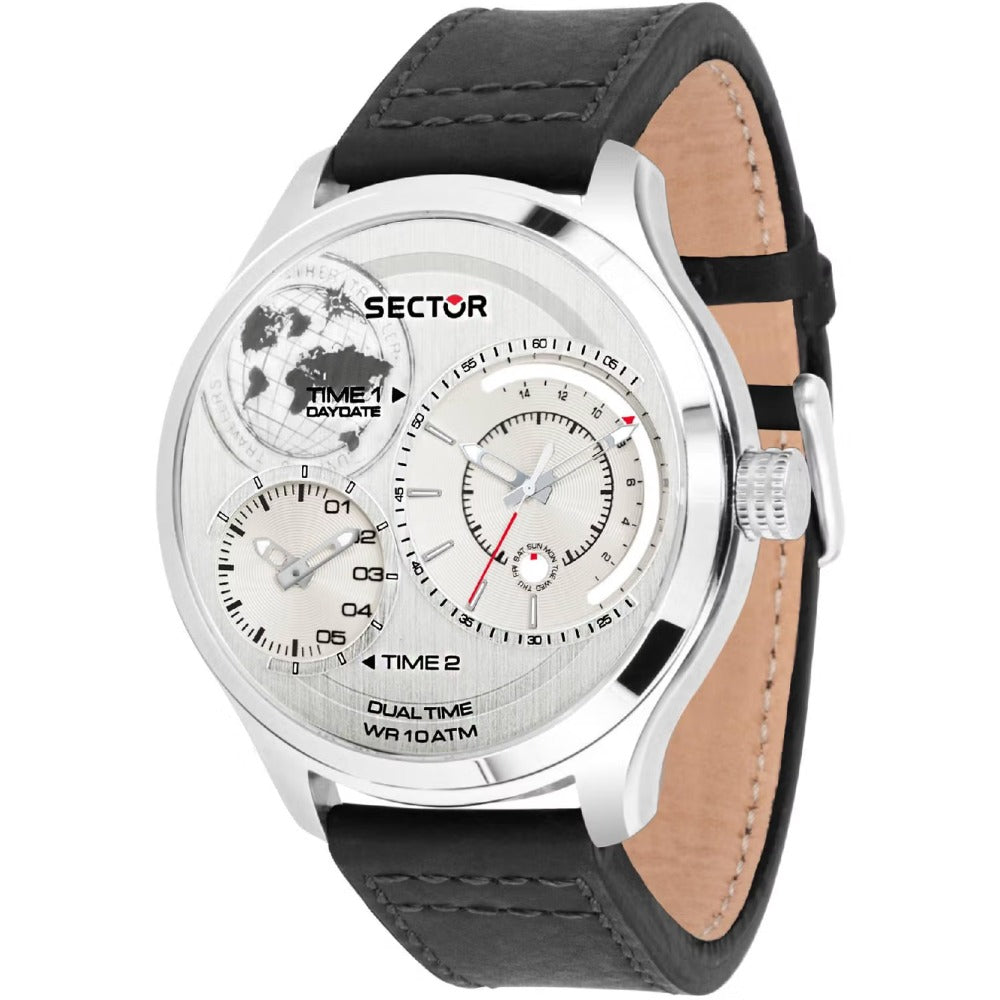 Sector R3251504002 Traveller Dual-Time 48mm