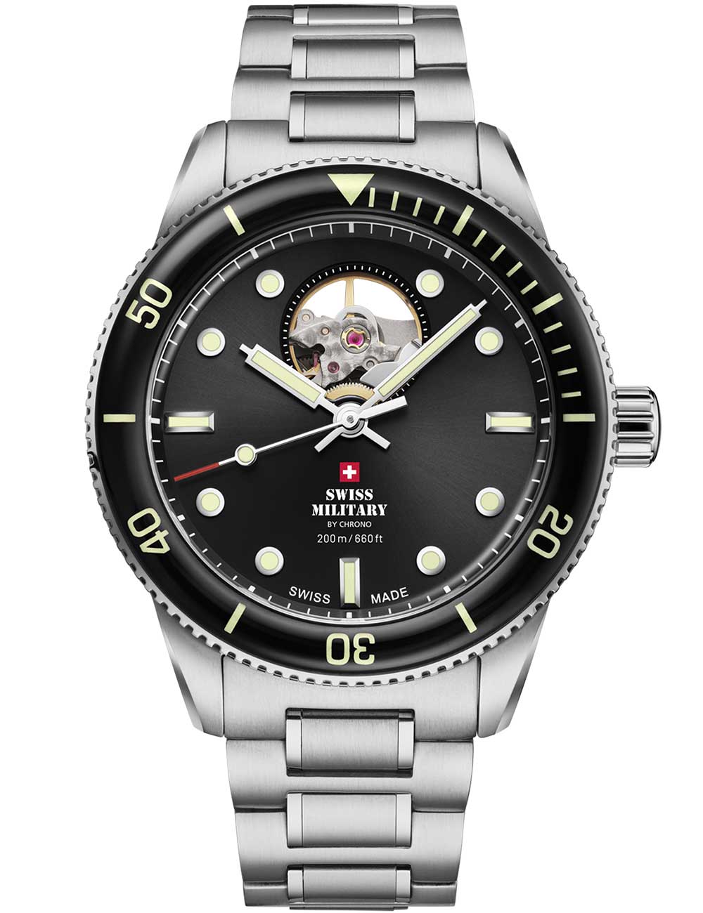 Swiss Military SMA34106.11 Automatisk Open-Heart Diver 42mm