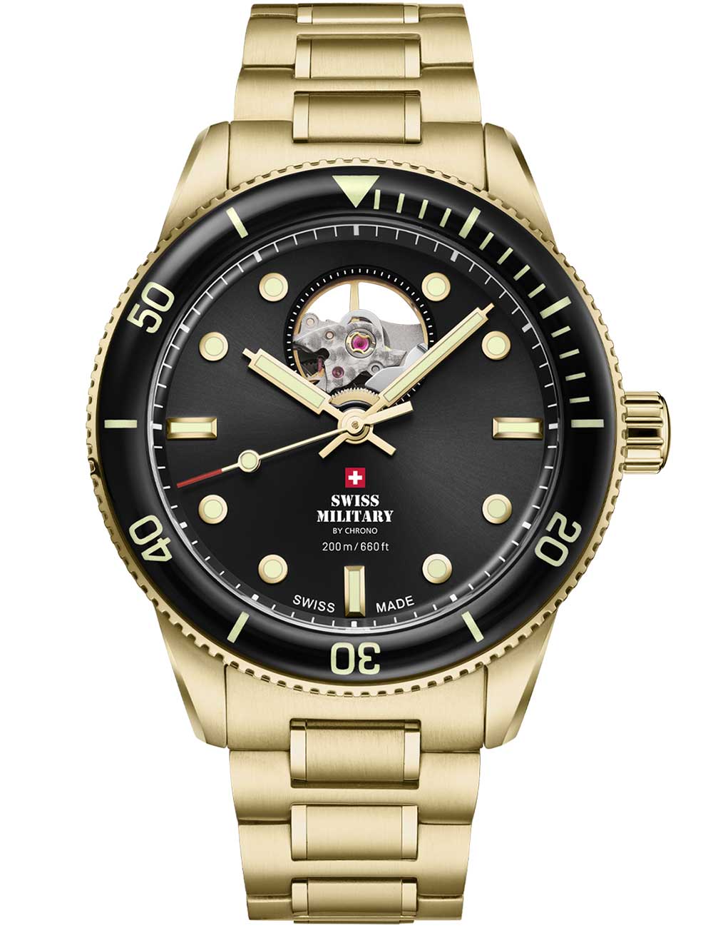 Swiss Military SMA34106.14 Automatisk Open-Heart Diver 42mm