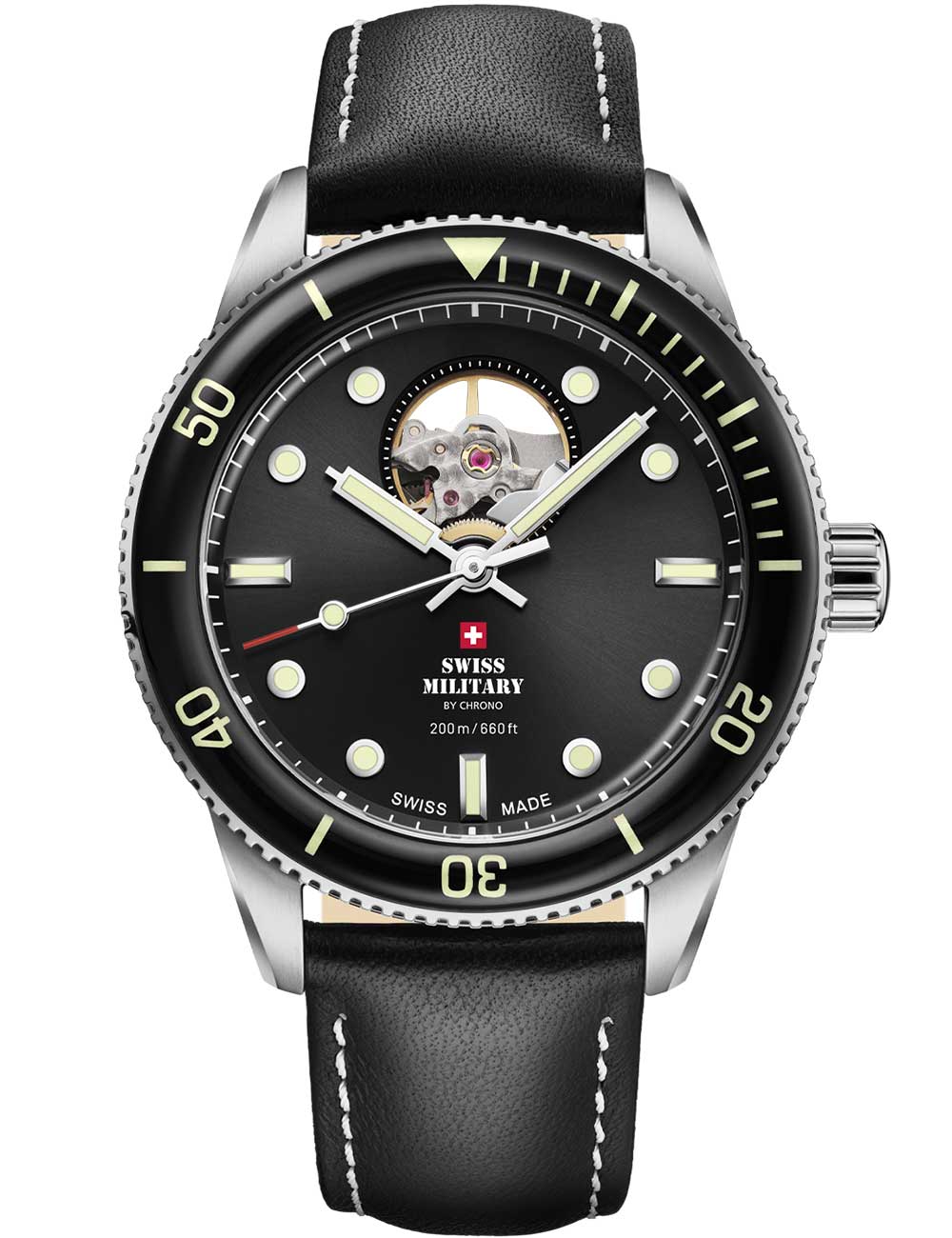 Swiss Military SMA34106.15 Automatisk Open-Heart Diver 42mm