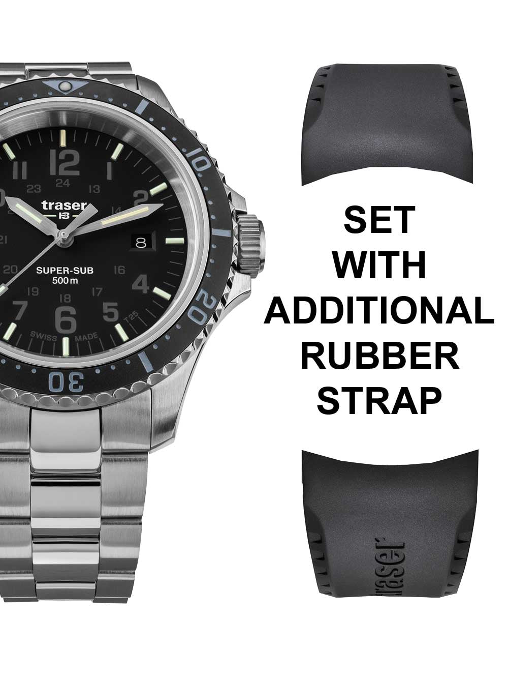 Traser H3 109376 P67 T25 SuperSub set black 46 mm diver